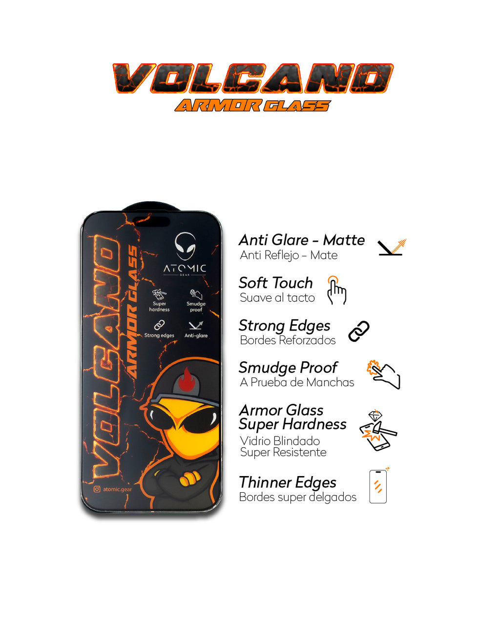 Protector Atomic Volcano Armor Glass Matte