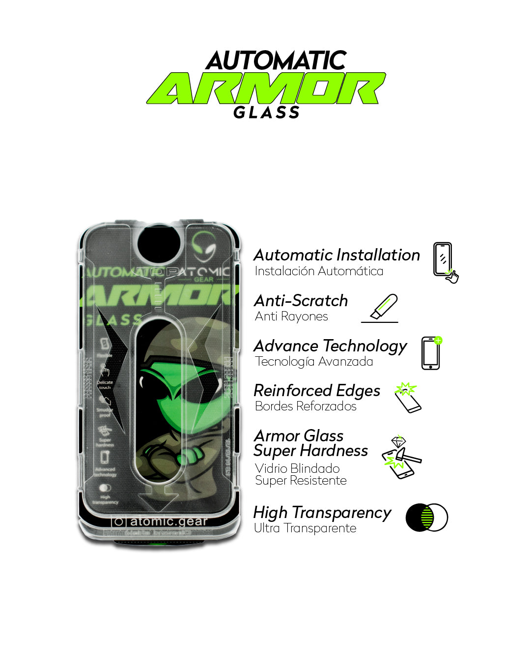 Protector Atomic Automatic Armor Glass Blindado – Atomic Gear